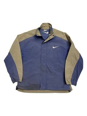 NIKE AIR VINTAGE 90s Retro Blue Water Resistant Windbreaker Jacket Mens XL